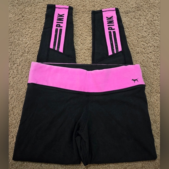 PINK Victoria's Secret Vintage Rhinestone Leggings Tights Flawed - Picture 1 of 7